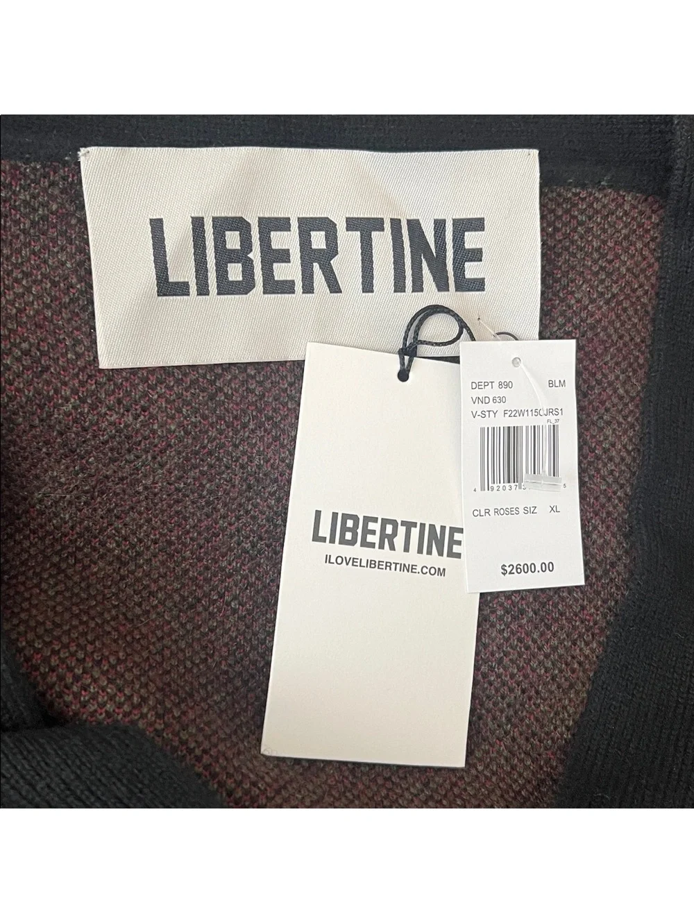 Libertine ‘BRAVA!’ Oversized Cardigan in Black Floral Women's Size XL, NEW w/Tag